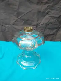 Oil Lamp Font Glass 9" tall, no burner, 30mm diameter