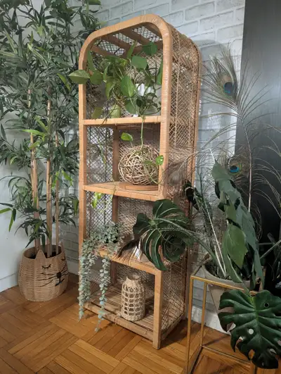 Vintage Wicker Bookcase / Shelf, View more