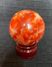 Carnelian mineral sphere