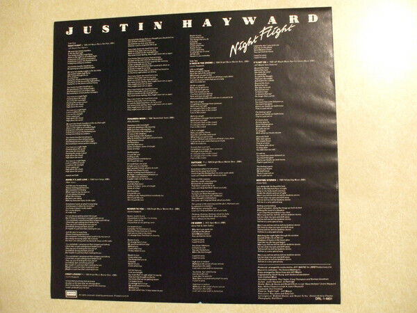Justin Hayward (ex The Moody Blues) "Night Flight" 1980 Vinyl LP in CDs, DVDs & Blu-ray in Ottawa - Image 4