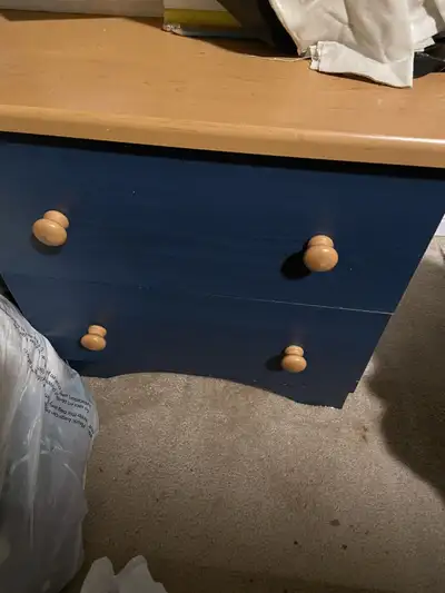 Nice Wood / Blue nightstand, View more