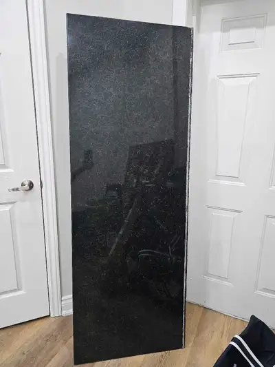 Black (hint of green spec) granite countertops. Must take both parts. Main: 71 5/8" long by 25.5" wi...