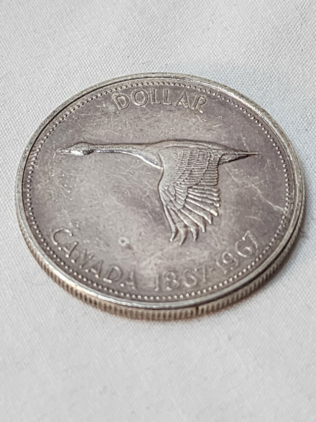 1967 Silver One Dollar Canadian(Canada $1) Coin Amazing Toning in Arts & Collectibles in City of Toronto - Image 2