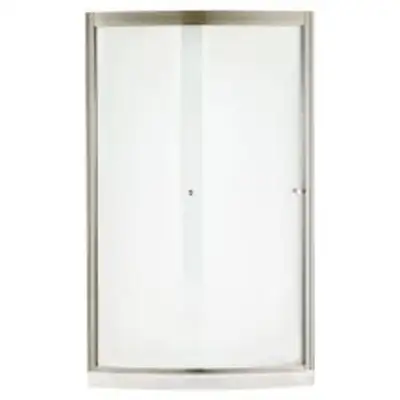 Add a touch of elegance to your bathroom with this sleek curved shower door! This shower door featur...