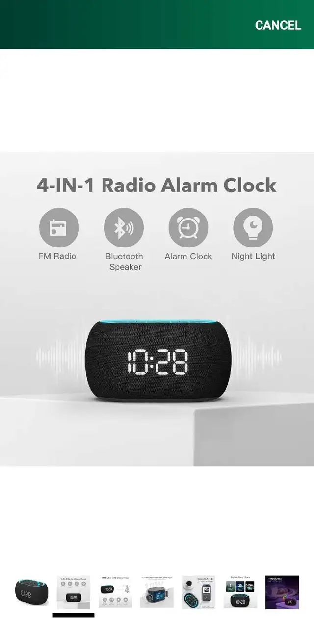ANJANK Alarm Clock FM Radio with Bluetooth Speaker, Hi-Fi Stereo in General Electronics in Markham / York Region - Image 3