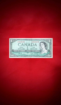 CANADA $1 PAPER BILL 1954 -Modified Issue -Circulated Grade