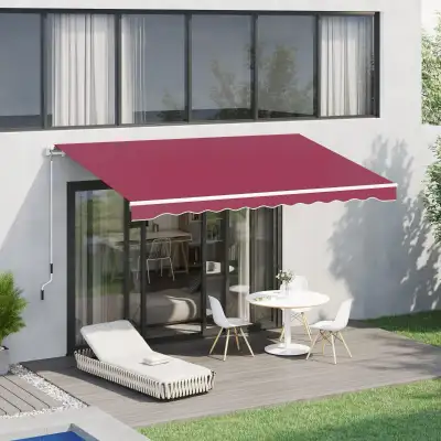 10' x 8' Manual Retractable Awning, Sun Shade Shelter Canopy, View more