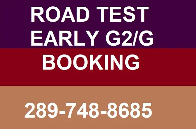 ASAP and IMMIDEATE ROAD TEST G-G2 BOOKING, DRIVE CLASSES63611966184323120