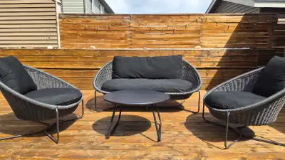 4-piece Black Modern Patio Set, View more