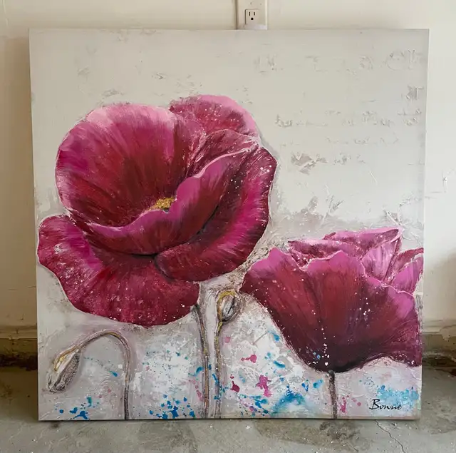 Floral Acrylic Painting  in Arts & Collectibles in Markham / York Region - Image 2
