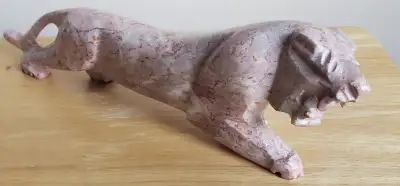 Unique Hand-Carved Stone Jaguar, View more