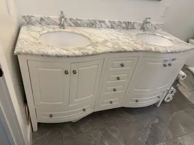 White, marble Bathroom Vanity, View more