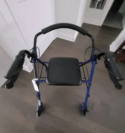 Drive Medical Rollator Walker with Seat - Stable Mobility Support - Height Adjustable - Durable Stee...