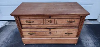 Solid wood low dresser - 2 drawers, View more