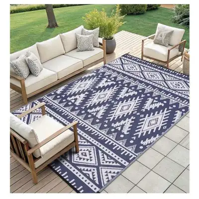 6x9ft - navy and white -OLANLY Waterproof Outdoor Rug, Reversibl, View more