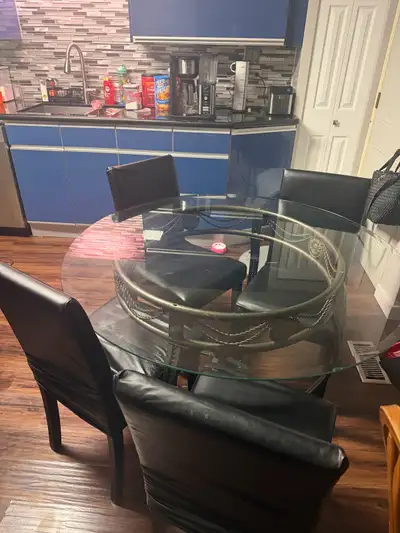 beautiful glass table & chairs, View more