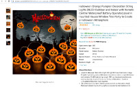 Halloween Orange Pumpkin Decoration String Lights 20LED Battery