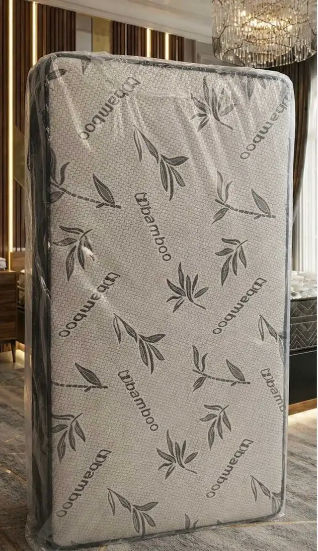 Twin-size bed frame and mattress 