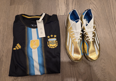 Adidas Argentina Jersey (XL) + Messi Turf Soccer Shoes (11.5), View more