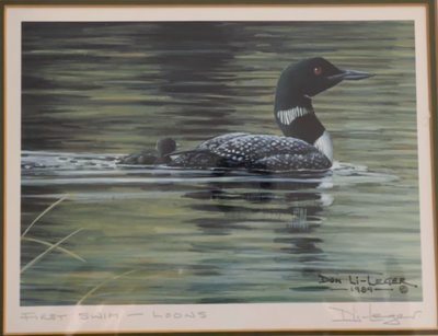 "First Swim- Loons"-Framed Don Li-Leger Signed Litho Print-1989, View more