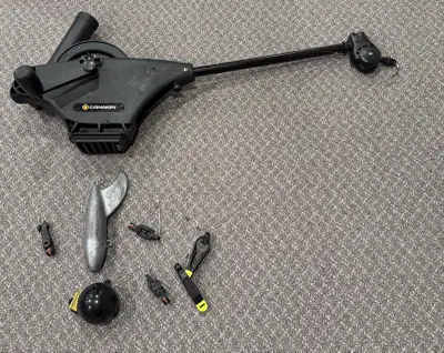 1 - manual Cannon Easy Troll downrigger (no base plate) 1 - 7 pound lead torpedoe weight 1 - 6 pound...