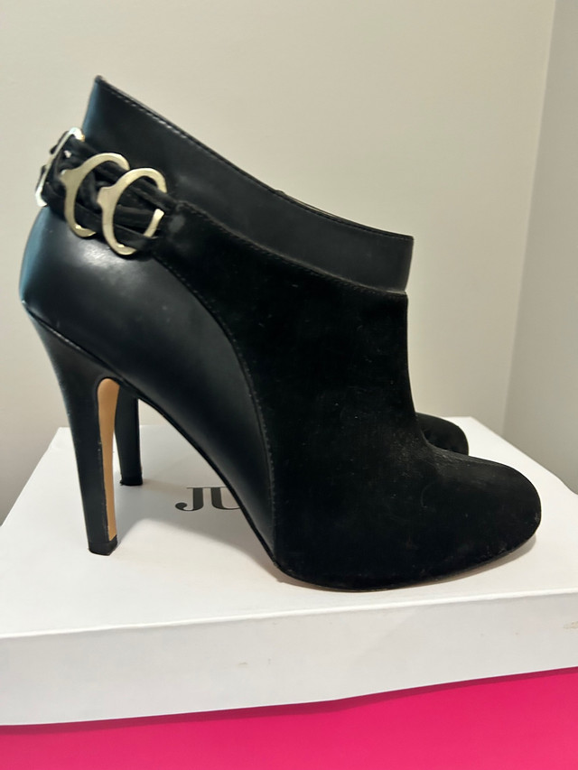 Heel boots black suede with gold accents 8.5 | Women's - Shoes ...