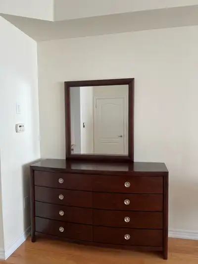 Dark Wood Dresser with Mirror, View more