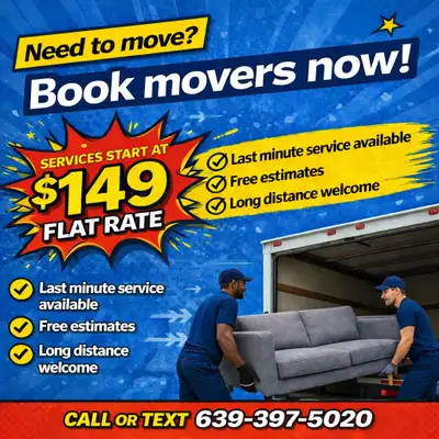 Call/Text (639) 397-5020 – FREE Quote Affordable Movers Saskatoon | Moving & Delivery Services Fast,...