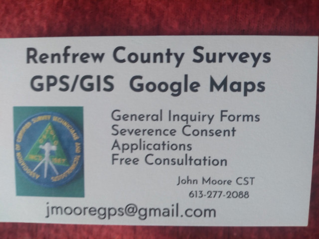 Renfrew County Surveys ,GPS/GIS Google Maps  in Real Estate Services in Renfrew