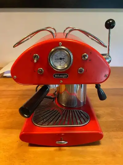 Orange Delonghi all metal retro espresso machine, View more