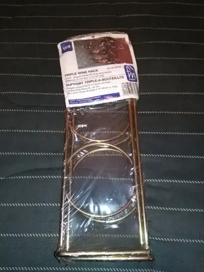 New in the Package Brass 3 Bottle Rack, View more