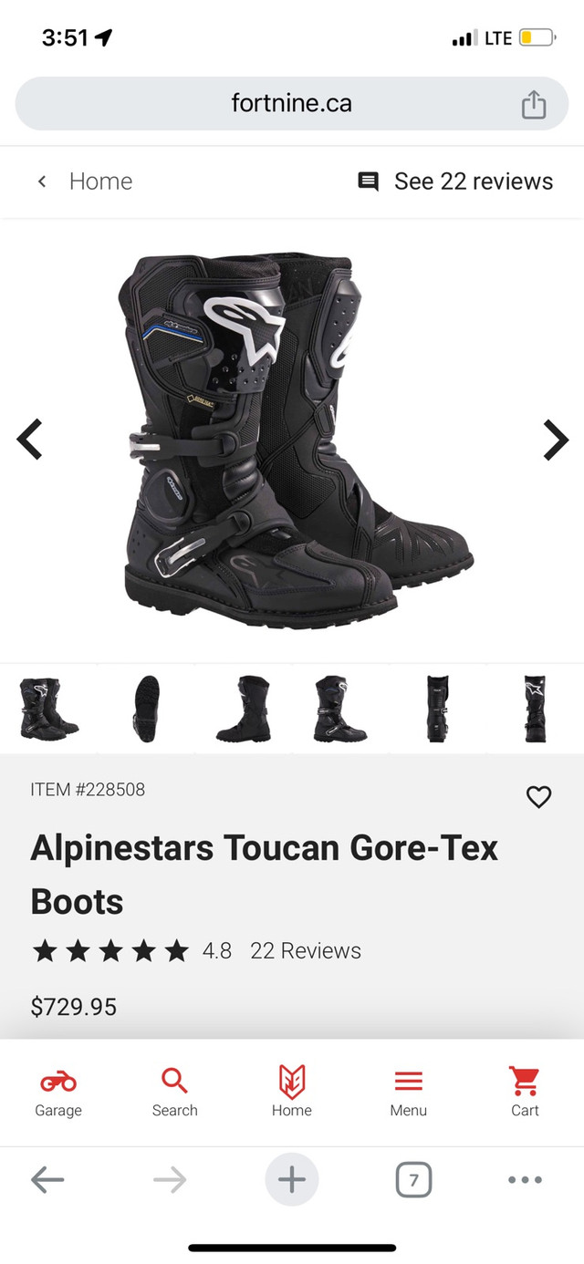 Alpinestars Toucan Motorcycle Boots Gore-Tex New US 10 in Motorcycle Parts & Accessories in Edmonton - Image 2