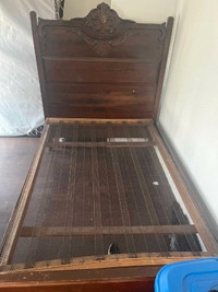 Antique double bed frame