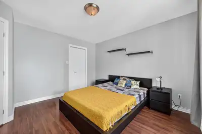 Very Good condition Ikea queen bed frame  and mattress, View more