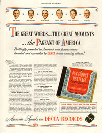 1947 full-page magazine ad for Decca Pageant of America Album