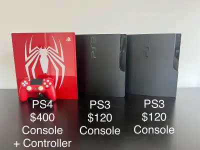 PS4/PS3 Consoles (No Power Cords), View more