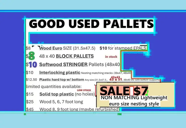 Pallets skids pallet skid indoor dry stored wood plastic COMe IN in Other in Mississauga / Peel Region - Image 9