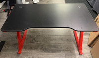 Boost 47" Gaming Desk with Carbon Fibre Top  (Red Frame)