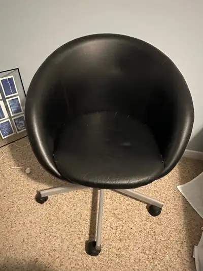 Ikea Black Faux Leather desk or office chair, View more