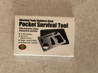 Survival Pocket Kit - 10 tools - new - wrench ruler sundial more