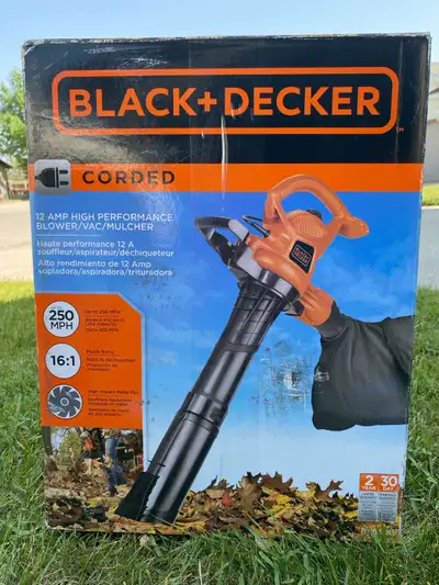 Brand new in box blower / vac / mulcher (BLACK & DECKER) The reputable brand of Black and Decker per...