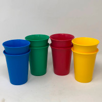 Vintage Tupperware Juice Cups Primary Colours Set of 8