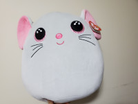 TY Plush Squish A Boos Catnip Mouse Gray Pink Doll
