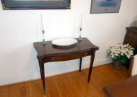 Antique Walnut Games Tea Table with Folding Top