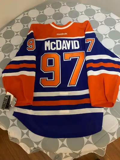 Connor Mcdavid signed Reebok 2.0 Edmonton Oilers on ice jersey