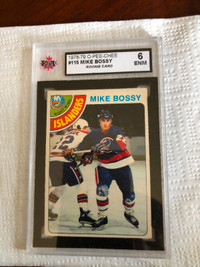 mike bossy hockey rookie card  graded a 6