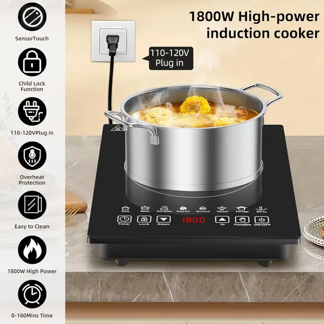 Portable induction Cooktop, 1800W, 9 Power Levels in Stoves, Ovens & Ranges in Longueuil / South Shore - Image 6
