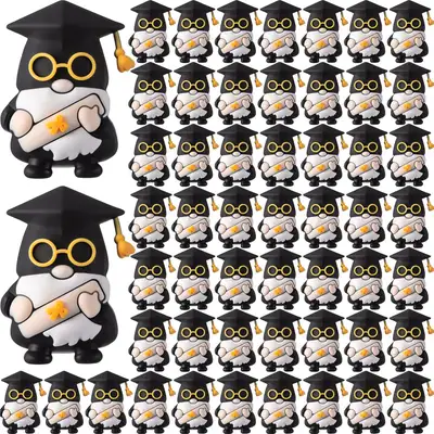60 Pcs Class Graduation Mini Gnomes Figures, View more