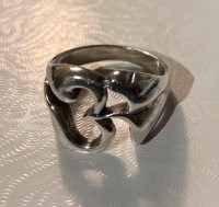 925 Sterling Silver Sanskrit Ohm Yoga Ring
