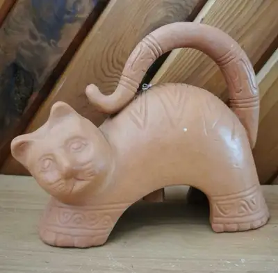 Pottery Cat With Bell, View more